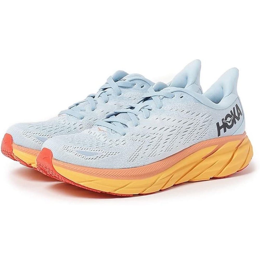 HOKA Women's Running Shoes - Light Blue and Yellow